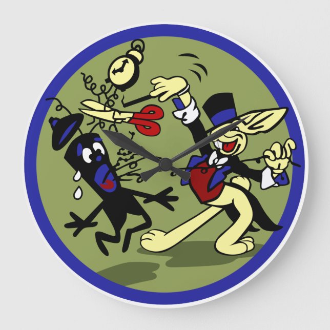 WWII EOD Rabbit Große Wanduhr (Vorderseite)