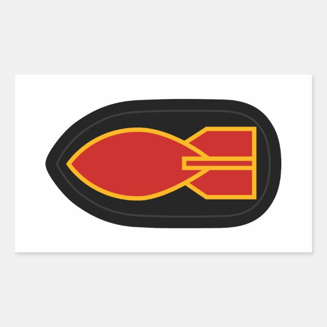WWII EOD RECHTECKIGER AUFKLEBER (Vorderseite)