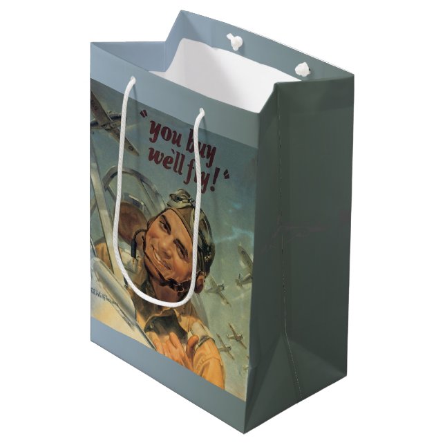 WWII Era Mittlere Geschenktüte (Vorderseite Schrägansicht)