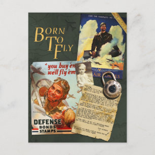 WWII Flyboy Scrapbook Postcard Postkarte