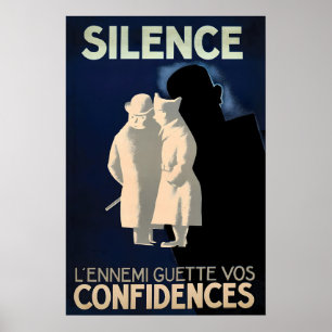 WWII französisches Propagandaplakat Deutsche Spion Poster