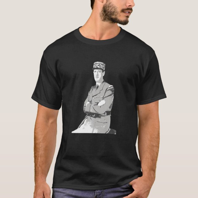 Wwii French Historic General De Gaulle T-Shirt (Vorderseite)
