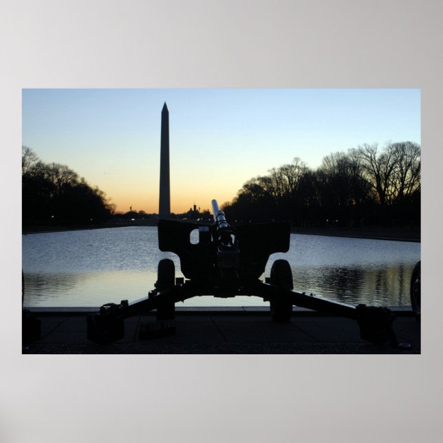 WWII Howitzer-Silhouette Poster (Vorne)