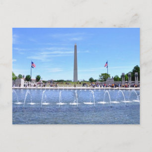 WWII-Mahnmalbrunnen und Washington Monument wi Postkarte