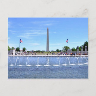 WWII-Mahnmalbrunnen und Washington Monument wi Postkarte