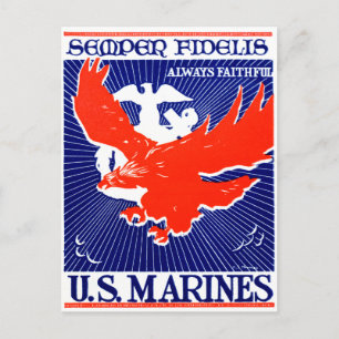 WWII-Marinekorpsposter Postkarte