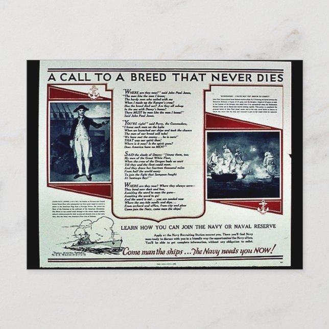 Wwii Navy Recruit2 Postkarte (Vorderseite)