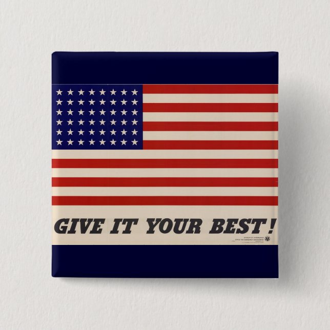 WWII - Patriotische Plakatschaltfläche Button (Vorderseite)