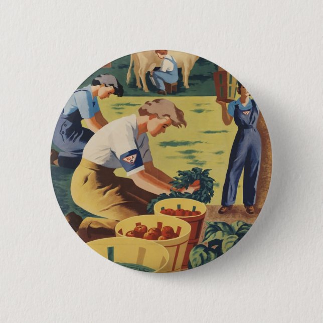WWII-patriotischer Plakat-Button Button (Vorderseite)