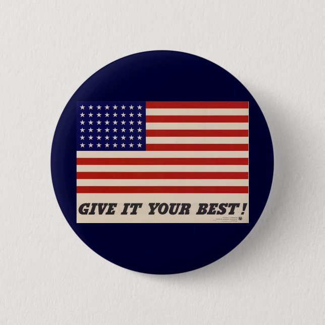 WWII-patriotischer Plakat-Button Button (Vorderseite)