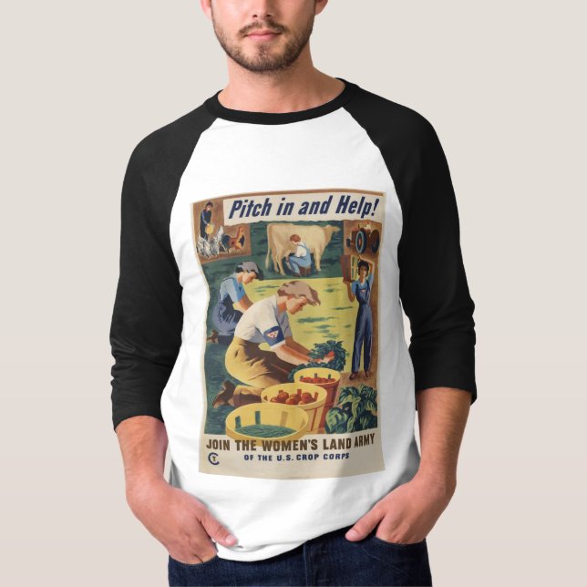 WWII Patriotisches Poster-Shirt T-Shirt (Vorderseite)