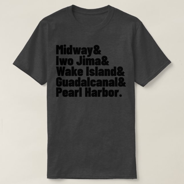 WWII Pazifischer Ozean Battles Mittelweg Pearl Har T-Shirt (Design vorne)