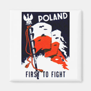 WWII Polen, Plakat zuerst kämpfen Magnet