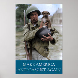 WWII-Soldat mit Welpe MAAFA Poster