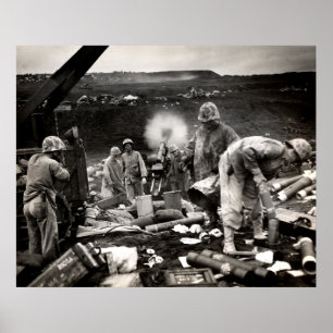 WWII US Marinesoldaten auf Iwojima Poster