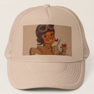 WWII Vintage Poster Hat Truckerkappe