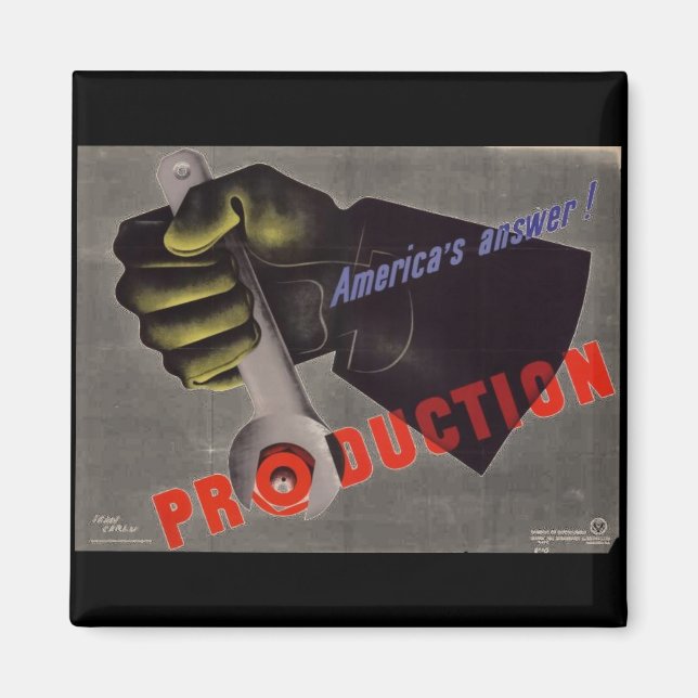 WWII Vintage Poster Magnet (Vorne)