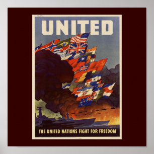 WWII Vintage Poster Poster
