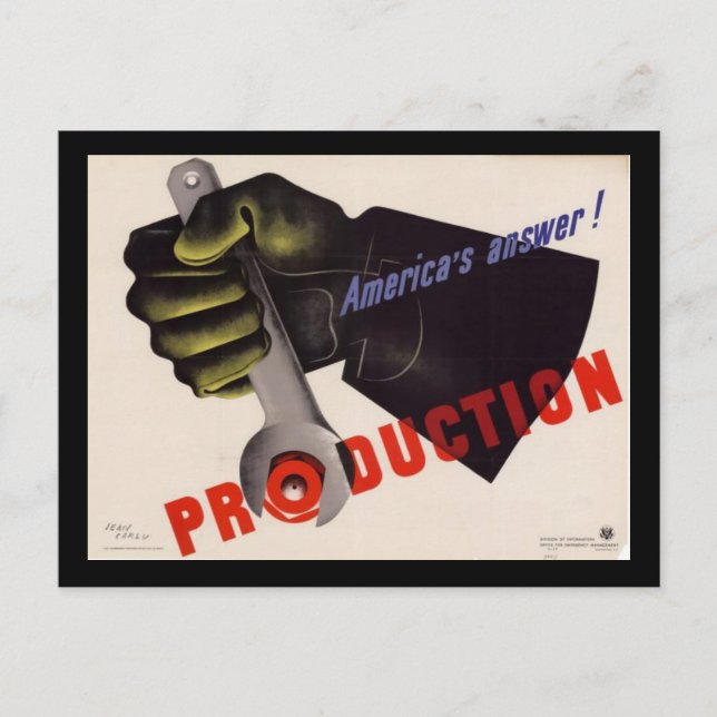 WWII Vintage Poster Postkarte (Vorderseite)