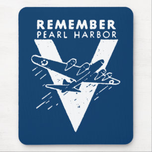 WWII White Remember Pearl Harbor Mousepad