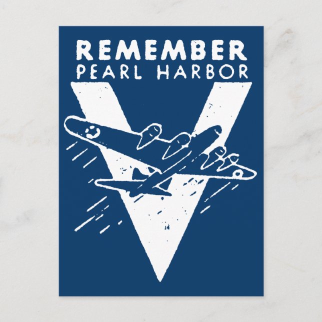 WWII White Remember Pearl Harbor Postkarte (Vorderseite)