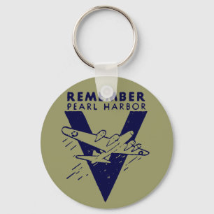 WWII White Remember Pearl Harbor Schlüsselanhänger