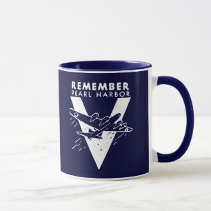 WWII White Remember Pearl Harbor Tasse