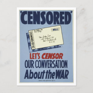 WWII-Zensurposter-Postkarte Postkarte