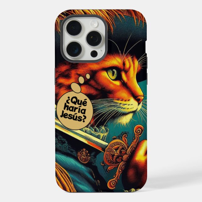 WWJD-Anstecker iPhone 15 Pro Max Hülle (Rückseite)