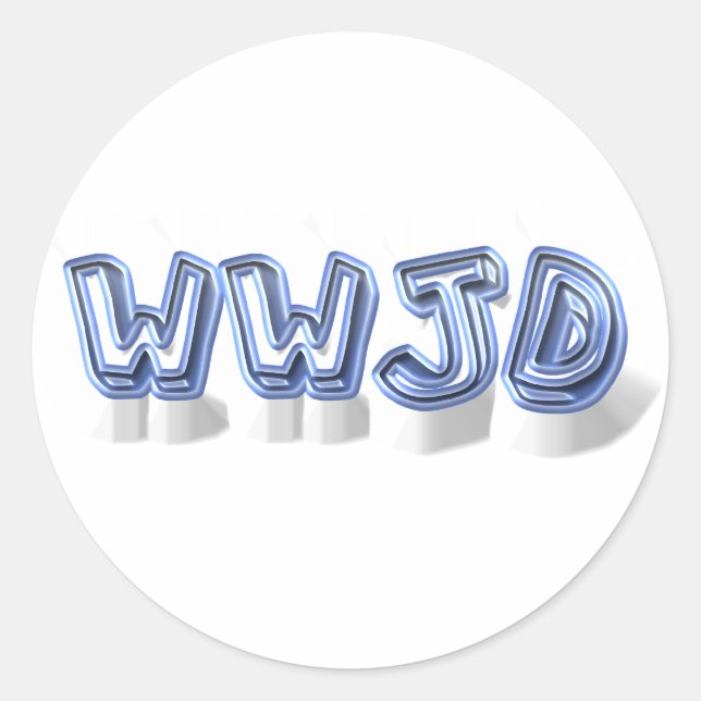 wwjd runder aufkleber (Vorderseite)