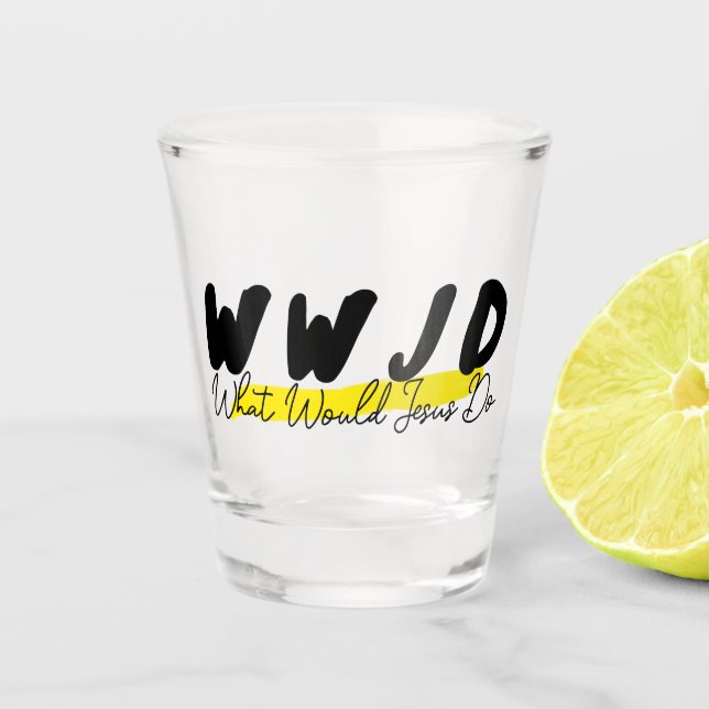 WWJD Schnapsglas – „Was würde Jesus tun“ (Vorderseite)