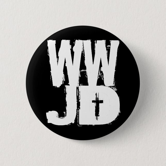 WWJD, was Jesus tun würde Button (Vorderseite)