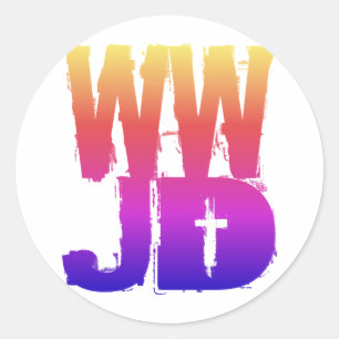 WWJD, was Jesus tun würde Runder Aufkleber