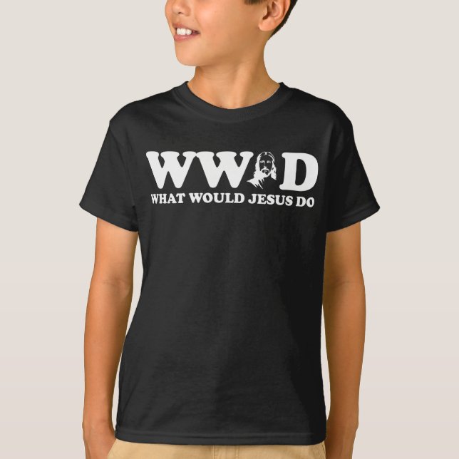 WWJD, was Jesus tun würde T-Shirt (Vorderseite)
