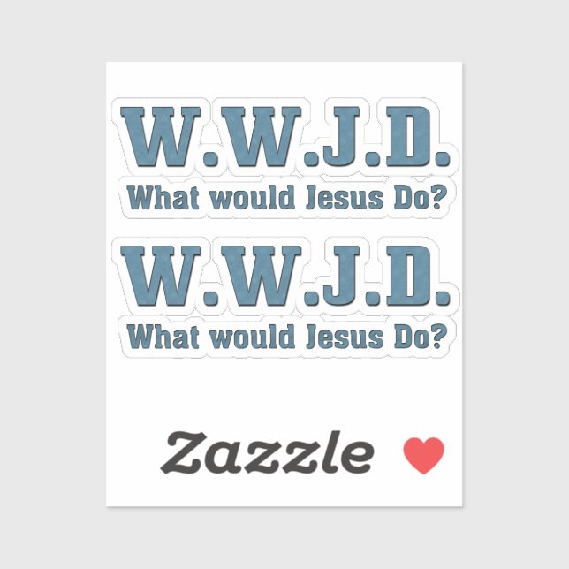 WWJD? Was täte Jesus? Konturschnitt Aufkleber (Blatt)