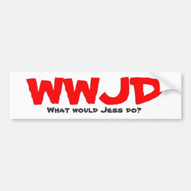 WWJD, was würde Jess tun? Autoaufkleber (Vorne)