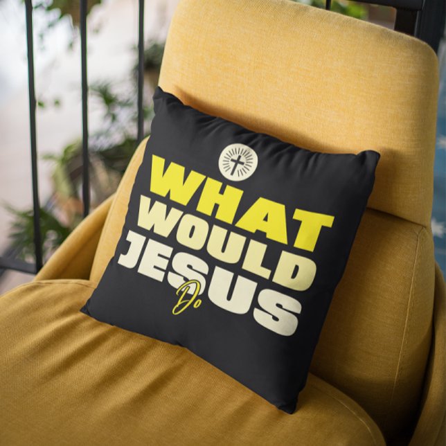 WWJD – What Would Jesus Do? Throw Pillow Kissen (Von Creator hochgeladen)