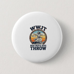 WWJT Was würde Jesus werfen Vintage Disc Shirt_1 Button