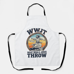 WWJT Was würde Jesus werfen Vintage Disc Shirt_1 Schürze