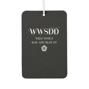 WWSDD-Zitatdesign mit Pentagramm-Sonnensymbol Autolufterfrischer