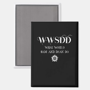 WWSDD-Zitatdesign mit Pentagramm-Sonnensymbol Magnet