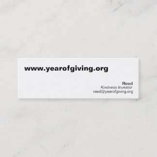 www.yearofgiving.org, Schilf, Mini Visitenkarte