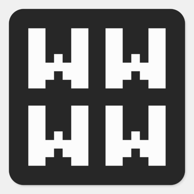WWWW | LOL Japanese Internet Slang Square Sticker (Vorderseite)
