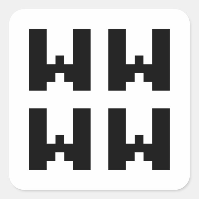 WWWW | LOL Japanisch Internet Slang Quadratischer Aufkleber (Vorderseite)