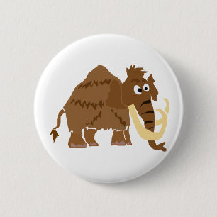 WX-, lustige wolliges Mammut-Primitiv-Kunst Button