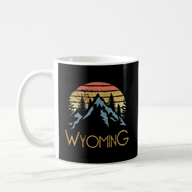 Wy Wyoming Mountains Outdoor Adventure Kaffeetasse (Links)