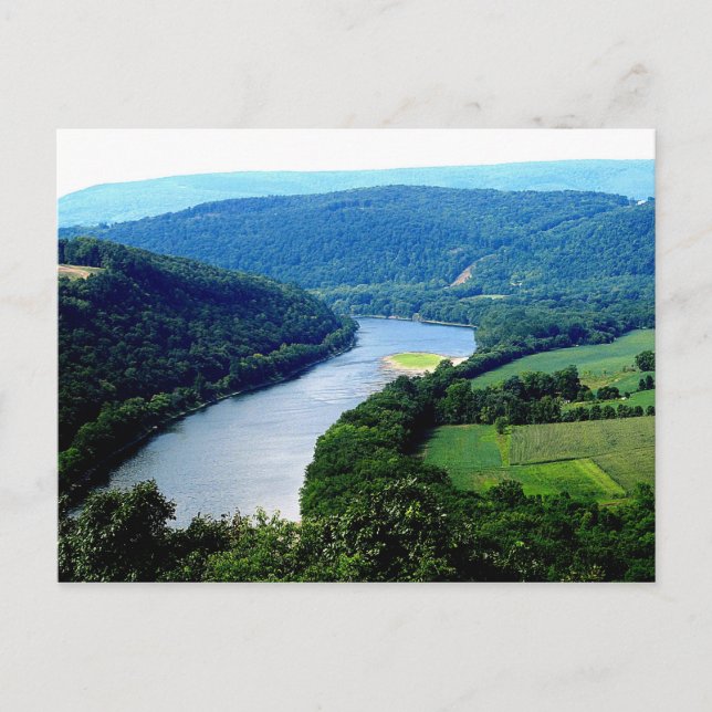 Wyalusing Pa Endless Mountain River Foto Postcard Postkarte (Vorderseite)