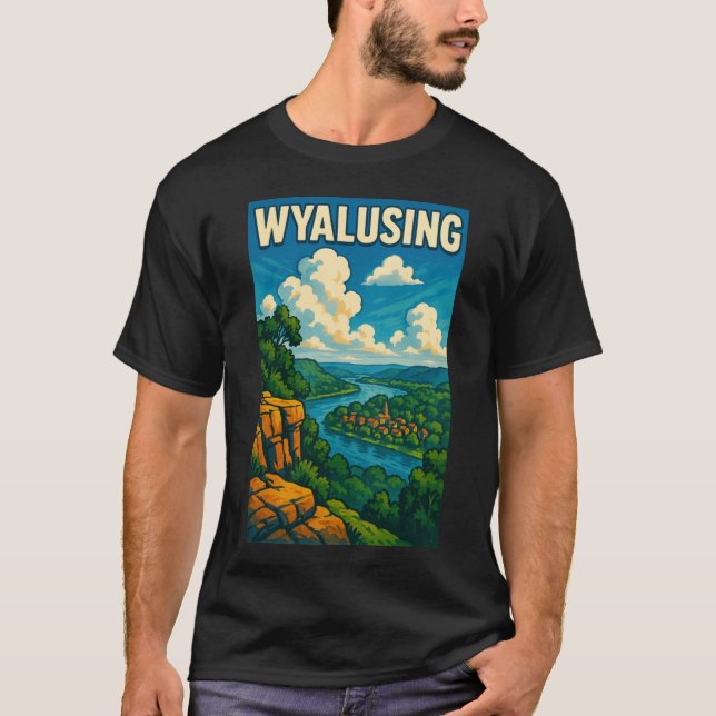 Wyalusing River Vista Wisconsins Overlook of Natur T-Shirt (Vorderseite)