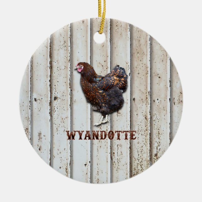 Wyandotte Chicken Keramik Ornament (Vorne)