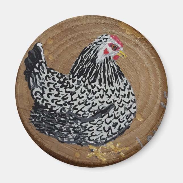 Wyandotte Chicken Magnet (Vorne)